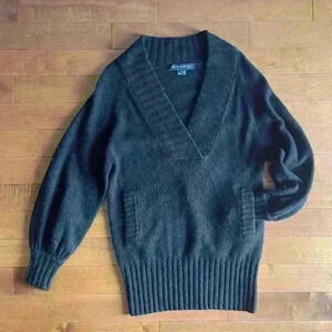 French  Connection | Oversized black wool sweater dress w/ front pocket size sml